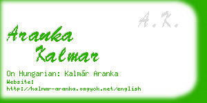 aranka kalmar business card