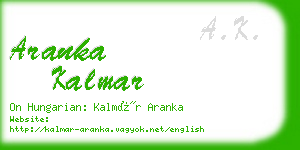aranka kalmar business card